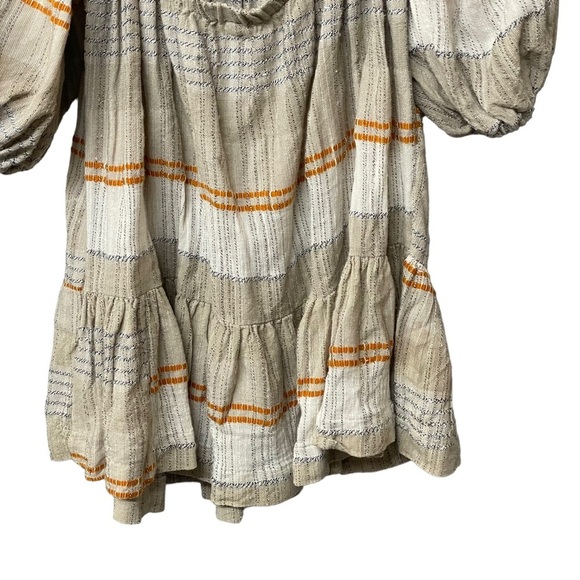 FREE PEOPLE Cosy Striped Mini Dress Size L Boho Hippie Coastal Beach - Picture 7 of 9